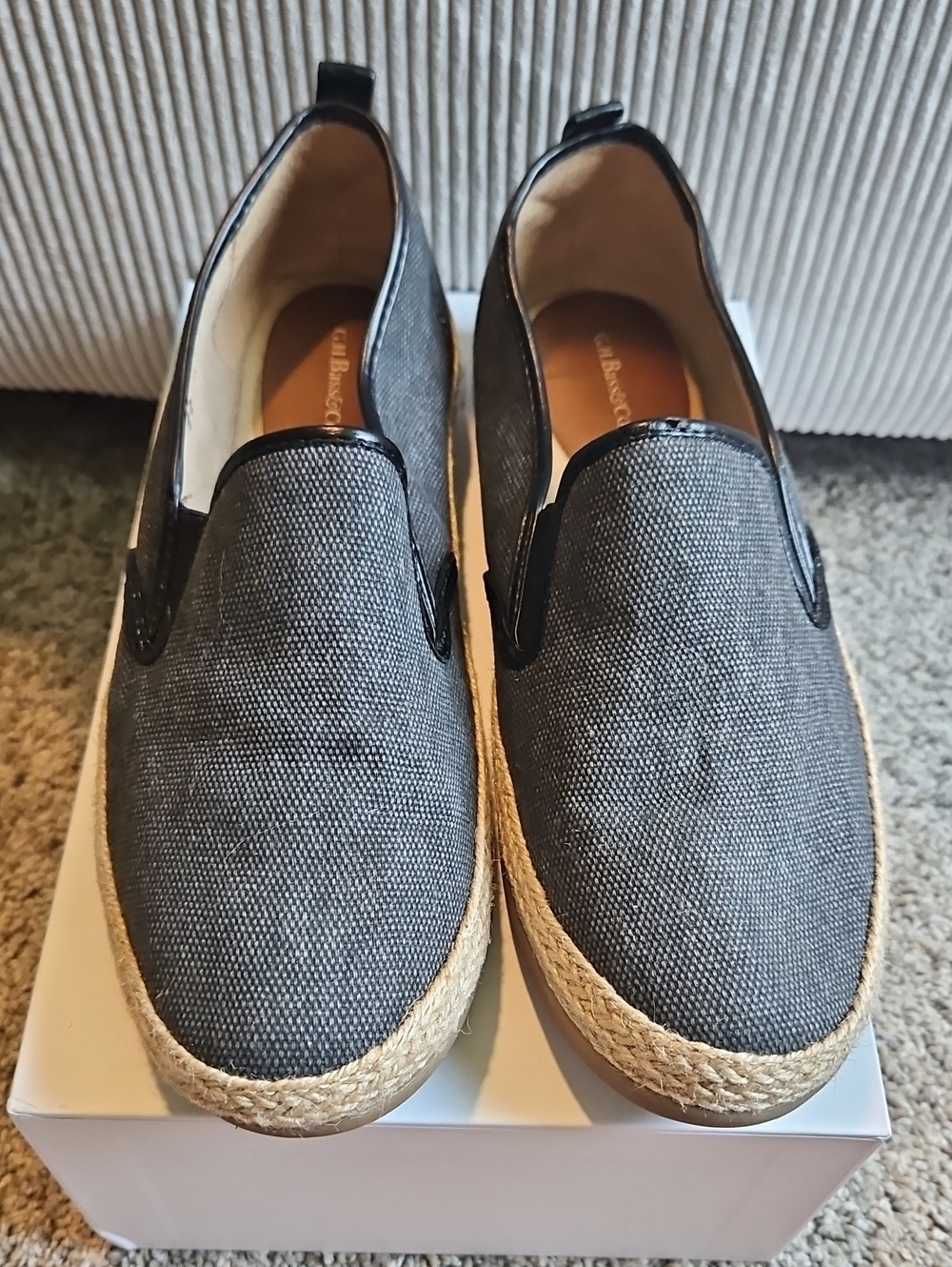 G.H.Base Women’s Gray Slip-On Espadrilles with Rope Trim